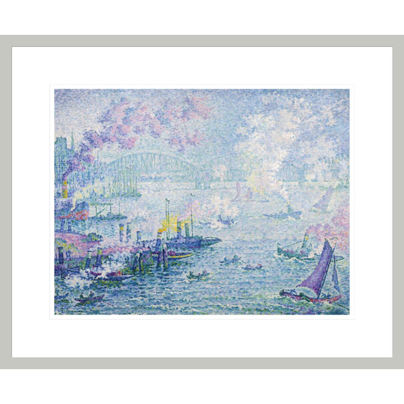 «The Port of Rotterdam» par Paul Signac - reproduction d'art numérique encadrée, H 17,75 po x l 21,45 po