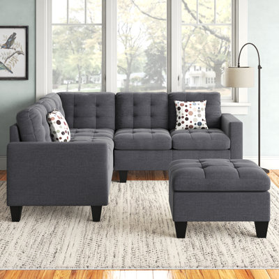Upholstered L-Shaped Sectional Left Hand Facing
