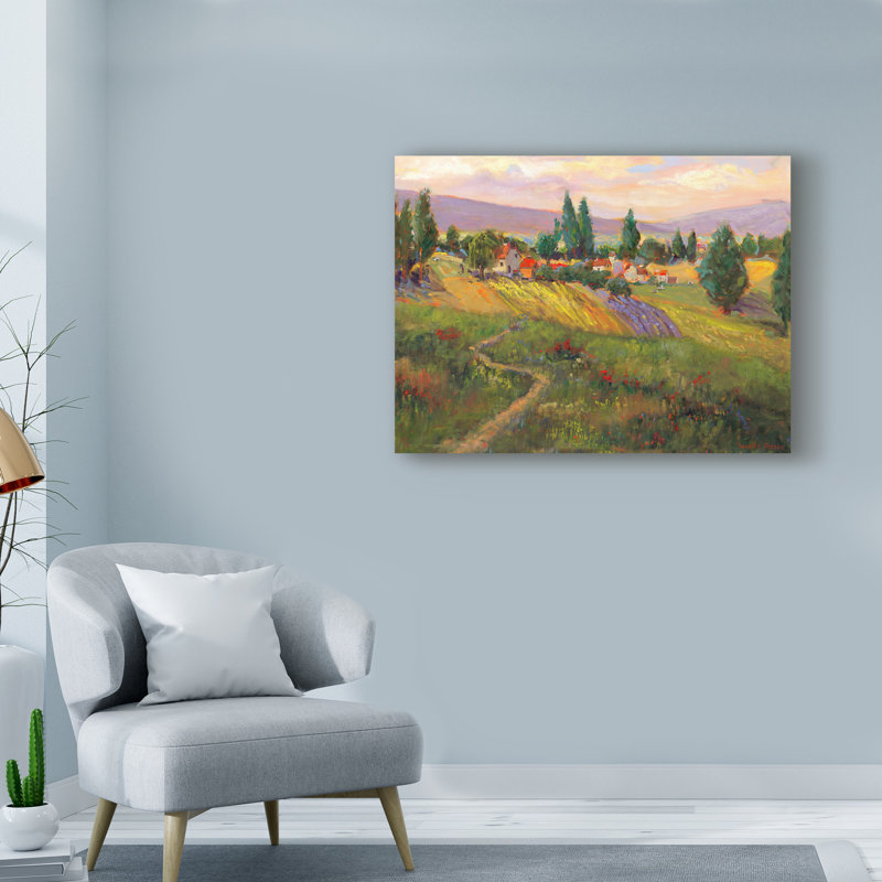 « vineyard tapisserie iii », reproduction de peinture à l’acrylique sur toile tendue, H 35 po x l 47 po x P 2 po