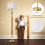 Lampe sur pied 61,4 "en bois massif et métal avec télécommande-772956059