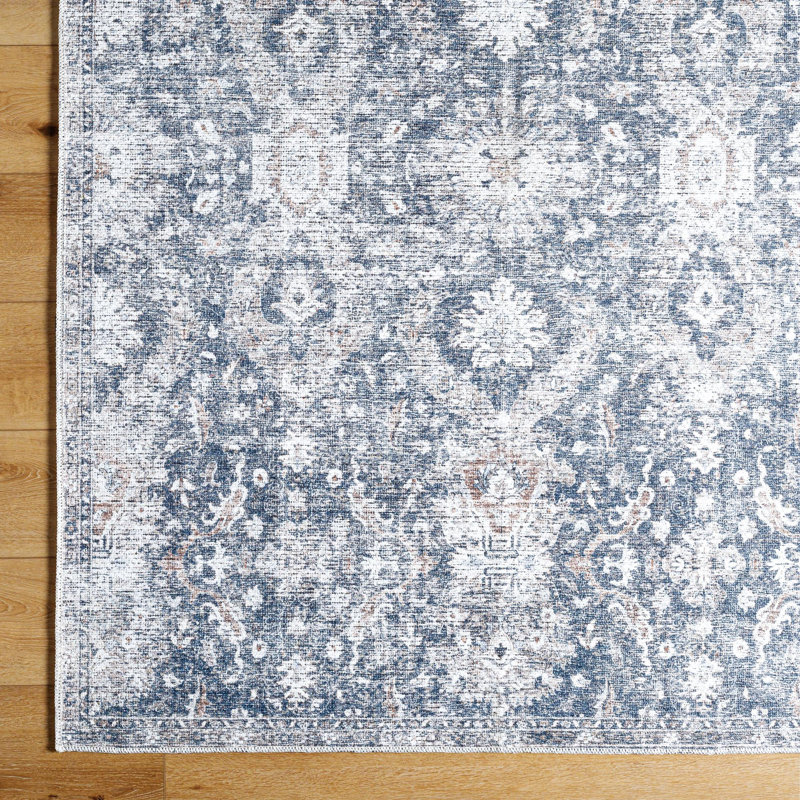 Vivir x Livabliss Lorelai Slate Blue Machine Washable Area Rug, Rectangle 8'10" x 12'