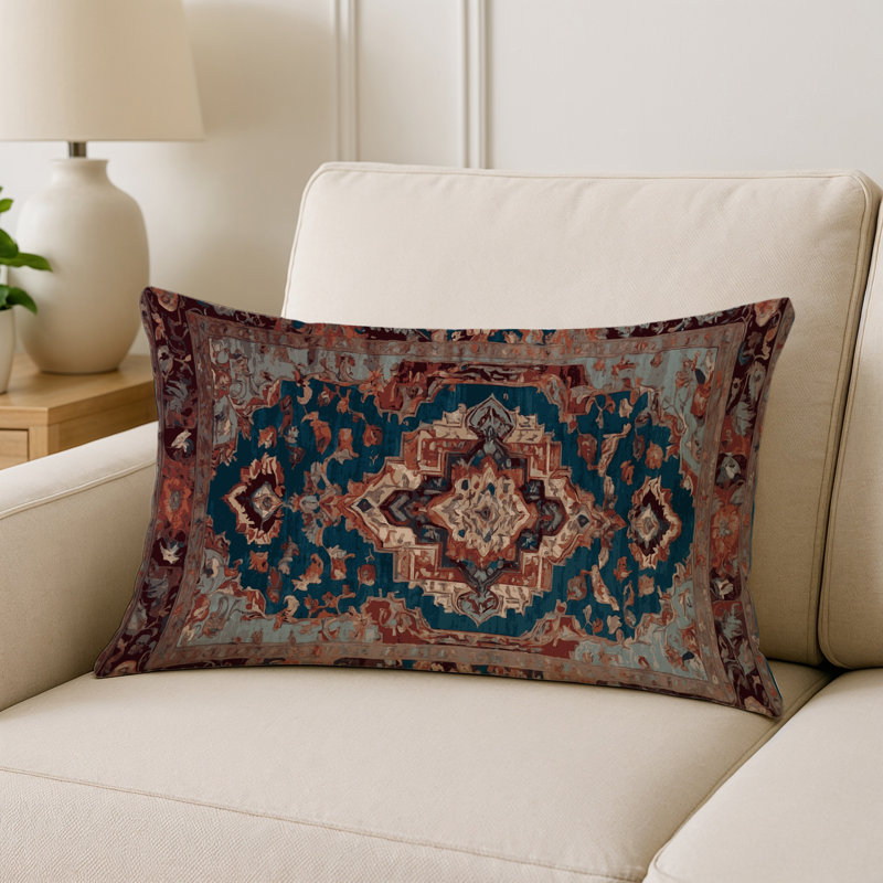 Coussin décoratif intérieur et extérieur Modern, Brun oriental 11, Rectangle H 25 po x l 18 po