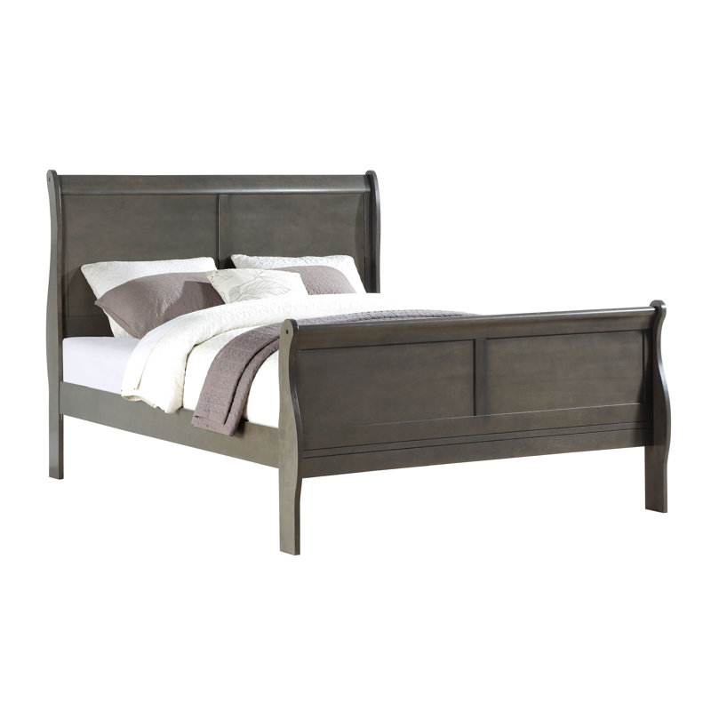Cavender Sleigh Panel Bed, Dark Gray, Queen