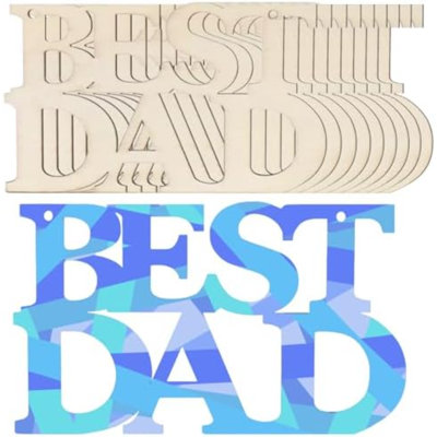 Best DAD Unfinished Wooden Crafts Fathers Day Crafts For Painting Wood Cutouts To Paint Wooden Letter Ornaments For Father's Day Gifts Dad's Birthday Party DIY Tags Crafts Hanging Decorations(10 Pcs)