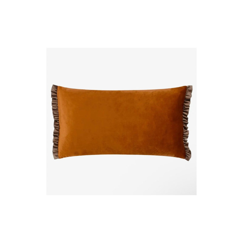 Avamalis Tilly Velvet Reversible Cushion Rust/Mink Decorative Throw Pillow