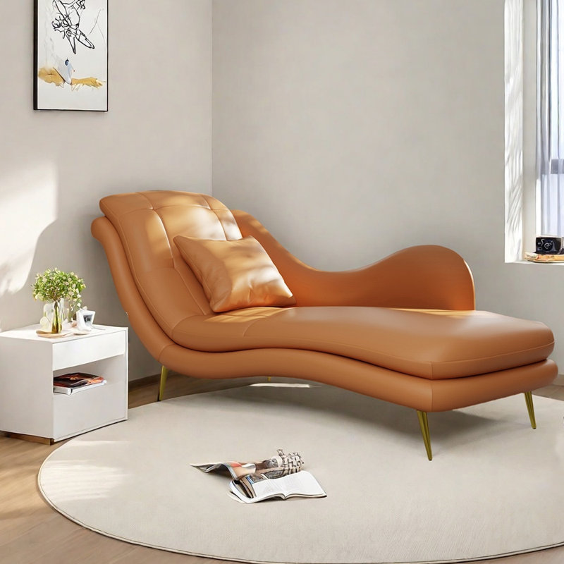 Chaise longue Robichaux , Orange, Orienté à gauche (vu de face)
