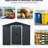 8x4 Ft Metal Shed With Stable Structure & Sliding Door, Black White Outdoor Rust- Panels,-117994497