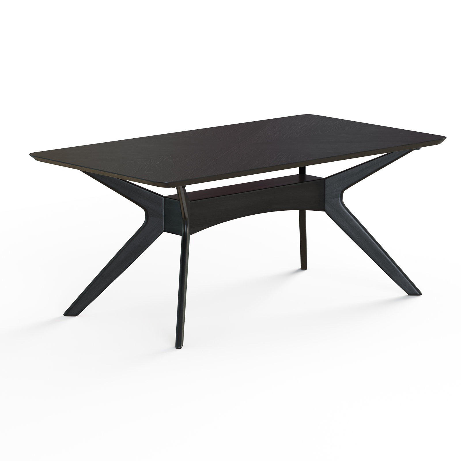 Budapest 71" Oak Dining Table, Black