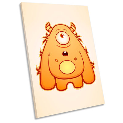 Space Monster Kids Room Cute - Wrapped Canvas Print