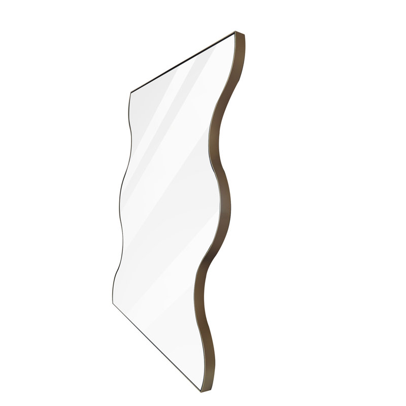 Ahlivia Metal Wavy Mirror, Gold
