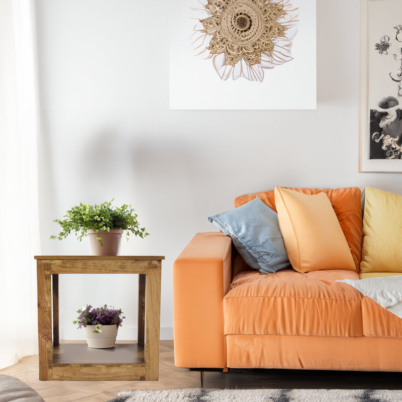 Table de bout avec tablette de rangement en bois massif Berkeley Heights