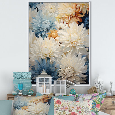 " White And Blue Mums Fragrant Elegance II "