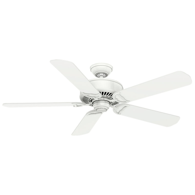 54" Panama Ceiling Fan And Handheld Remote, Snow White