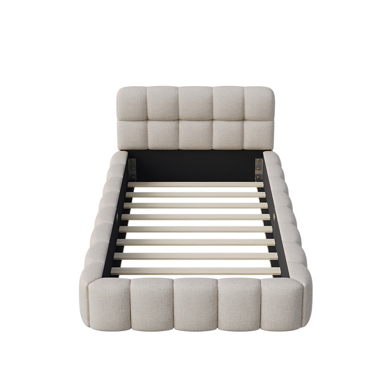 Bed Frame, Single (3'), Beige