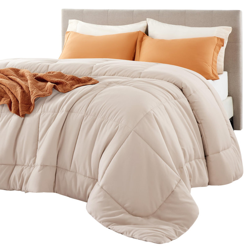 Couette édredon avec housse de couette - édredons matelassés, Double, Beige