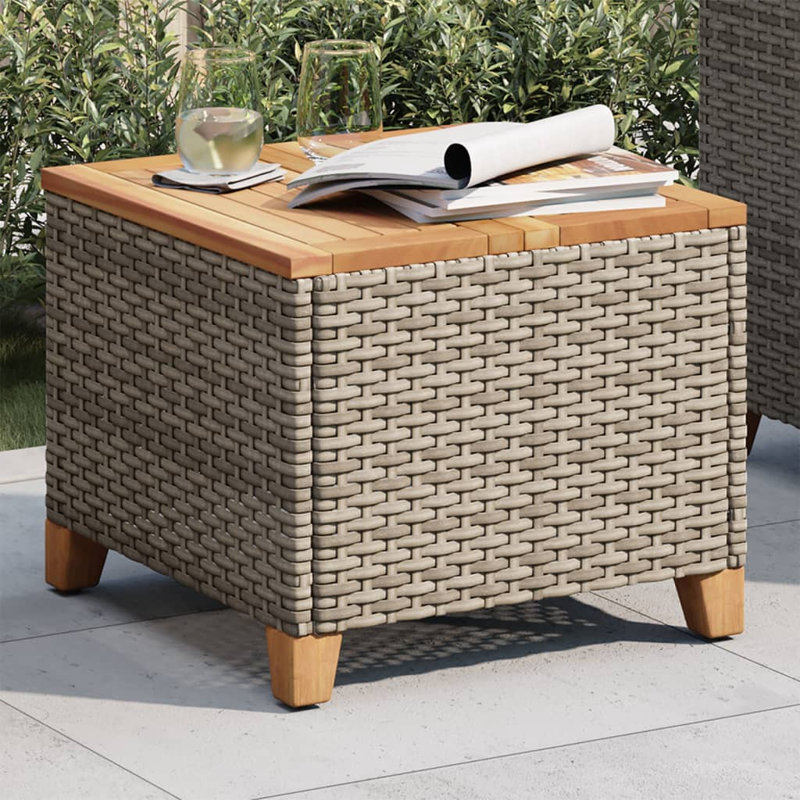 Nolton Square Metal Outdoor Side Table , 45cm cm W 45cm cm D, Grey