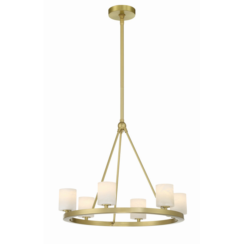 Rashana 6 - Light Dimmable Wagon Wheel Chandelier