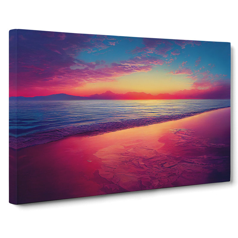 Dreamlike Ocean Sunset - Wrapped Canvas, 50cm H x 76cm W x 3cm D