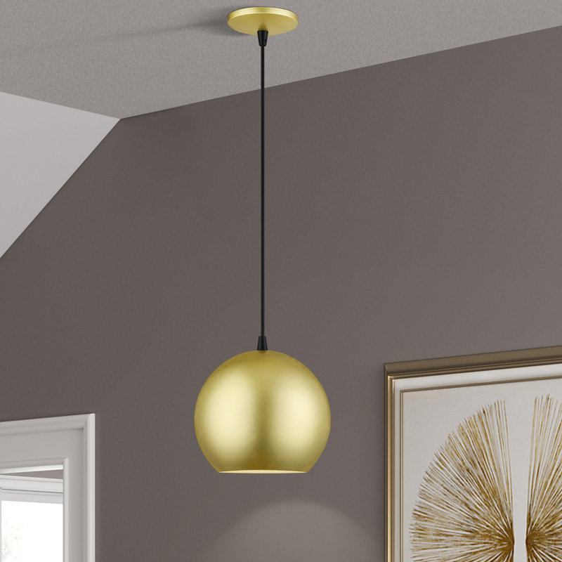 Luminaire suspendu sphérique Cavill, Doré