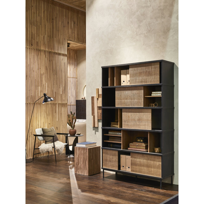 Oscar Solid Wood Geometric Bookcase