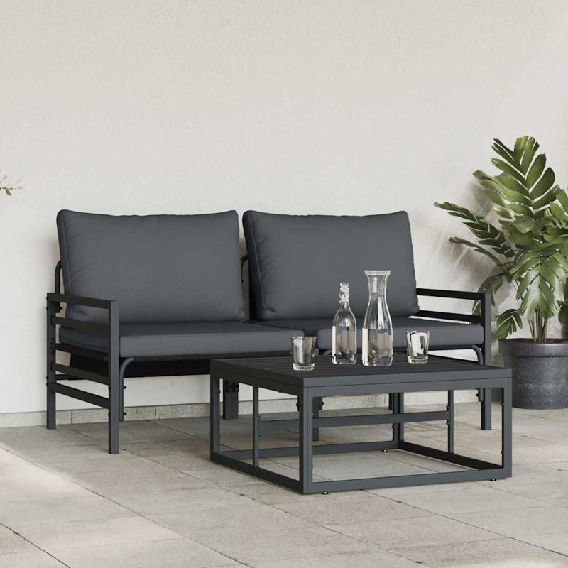 Vidaxl Garden Sofa Set 3 Pcs Anthracite Steel