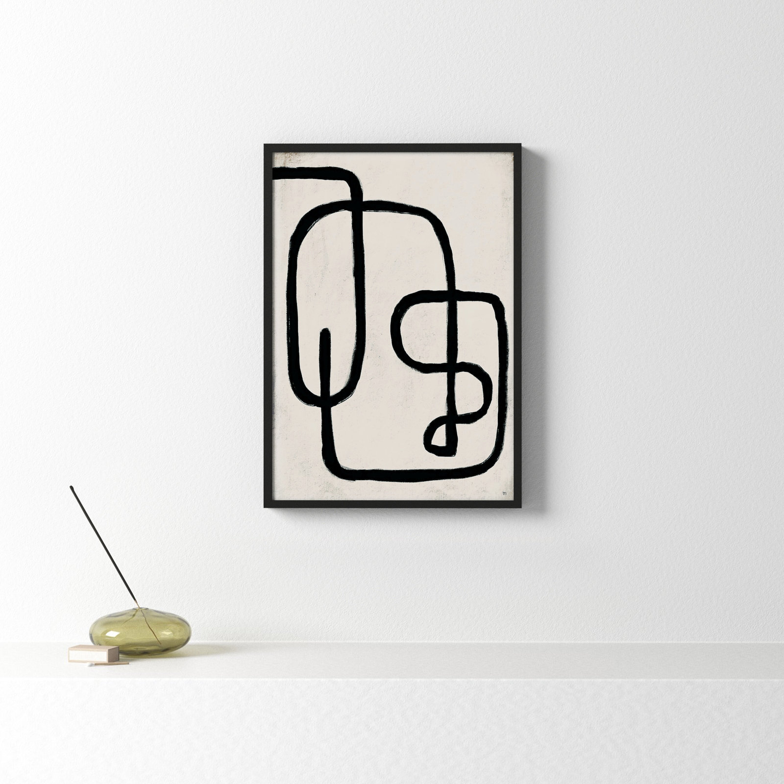 Linework 2 by StudioM, Black Framed Paper, 20" H x 14" W x 1.25" D
