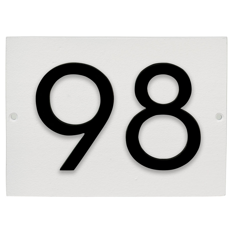 Rectangle Wall Plaque, White/Black, Yes