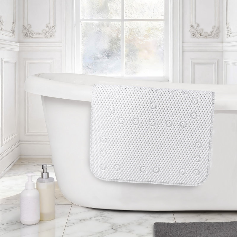 Tapis de bain antidérapant 2 pièces, Blanc