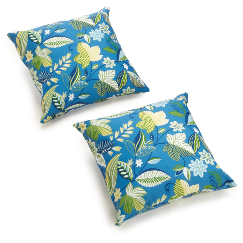 Outdoor 17" Pillow Cover & Insert, Skyworks Caribbean, 17" H x 17" W