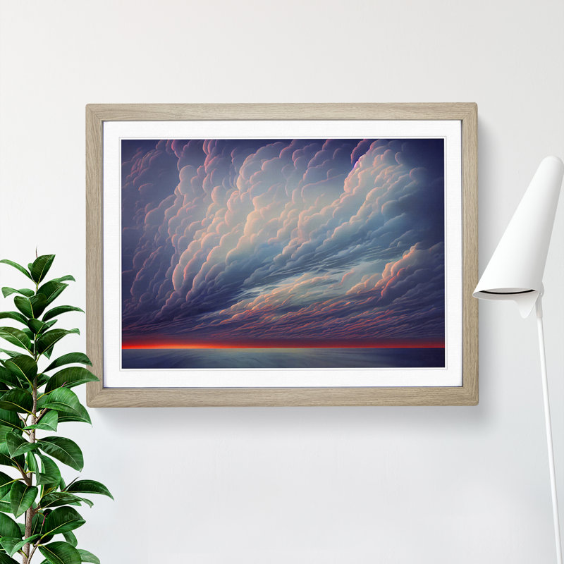 Clouds at Sunset Vol.2 - Framed Print, 25cm H x 34cm W x 2cm D, Oak