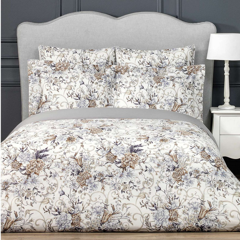 Carol 100% Cotton Floral Flat Sheet, Queen
