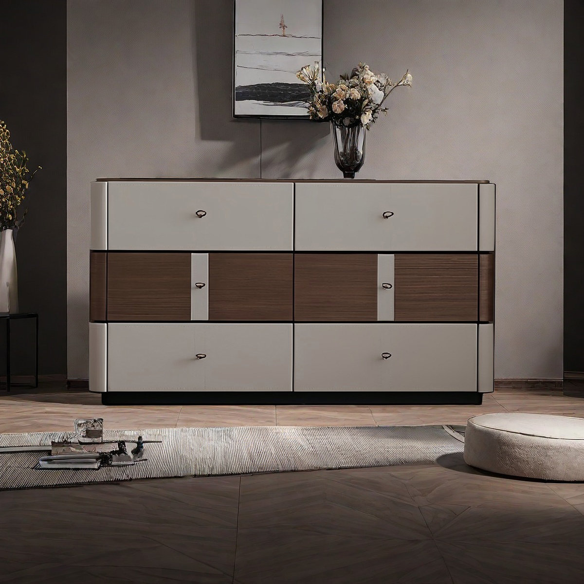 Licalilo Minimalist Modern Walnut Bedroom Storage Cabinet | Wayfair