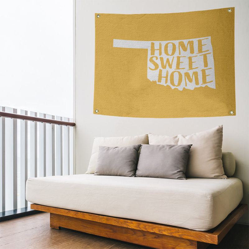 Tapisserie murale oklahoma doux pour la maison, H 50 po x l 59 po, Jaune