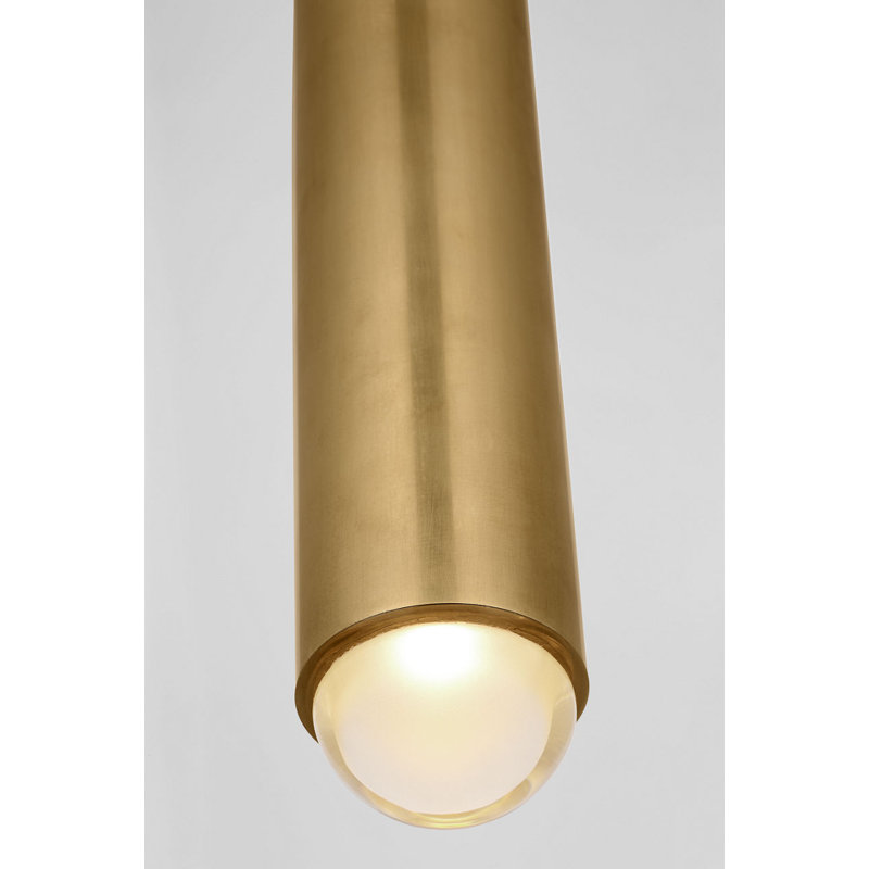 Ebell Flush Mount, Natural Brass, 24" H x 4.5" W x 4.5" D