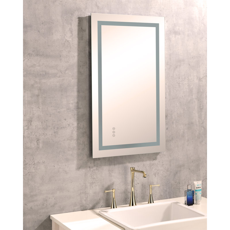 36 miroirs de salle de bain à miroir 24 pouces à DEL avec lumières, miroir de maquillage à grande luminosité à fixation murale