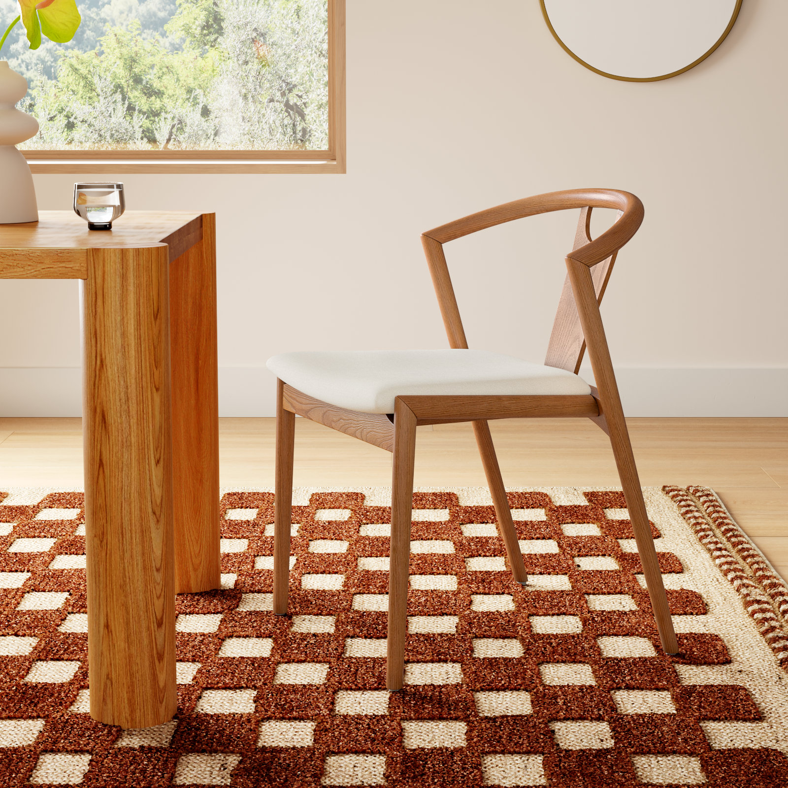Ambra Upholstered Dining Chair, Natural, 1