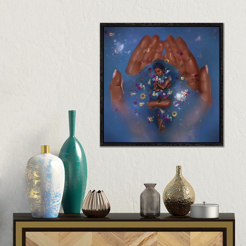 Handle Yourself With Care II by Stephanie Sanchez - Floater Frame Gallery-Wrapped Canvas Giclée on Canvas, Black