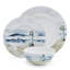 Seaside 12-Piece Lightweight Chip-Resistant Bone China Dinnerware Set, Service for 4