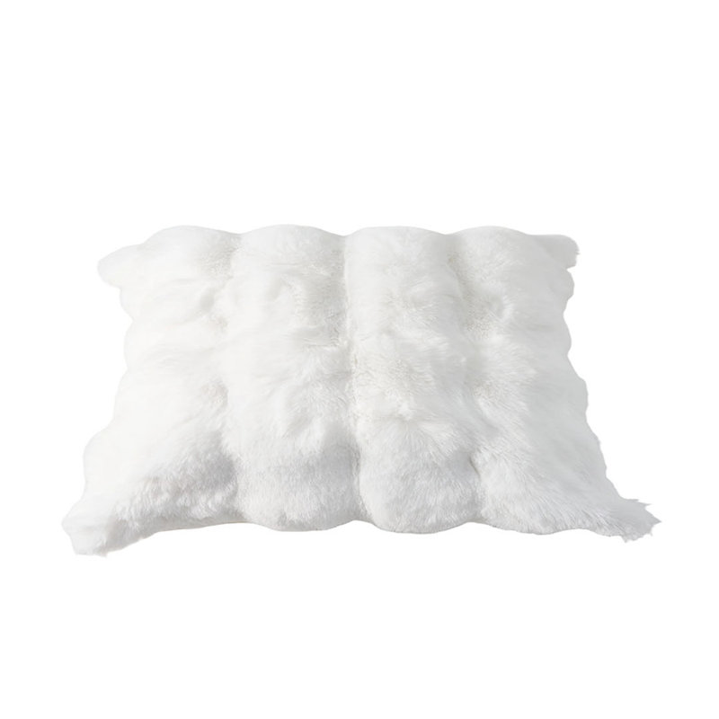 Cotton Rectangular Backrest Cushion, White