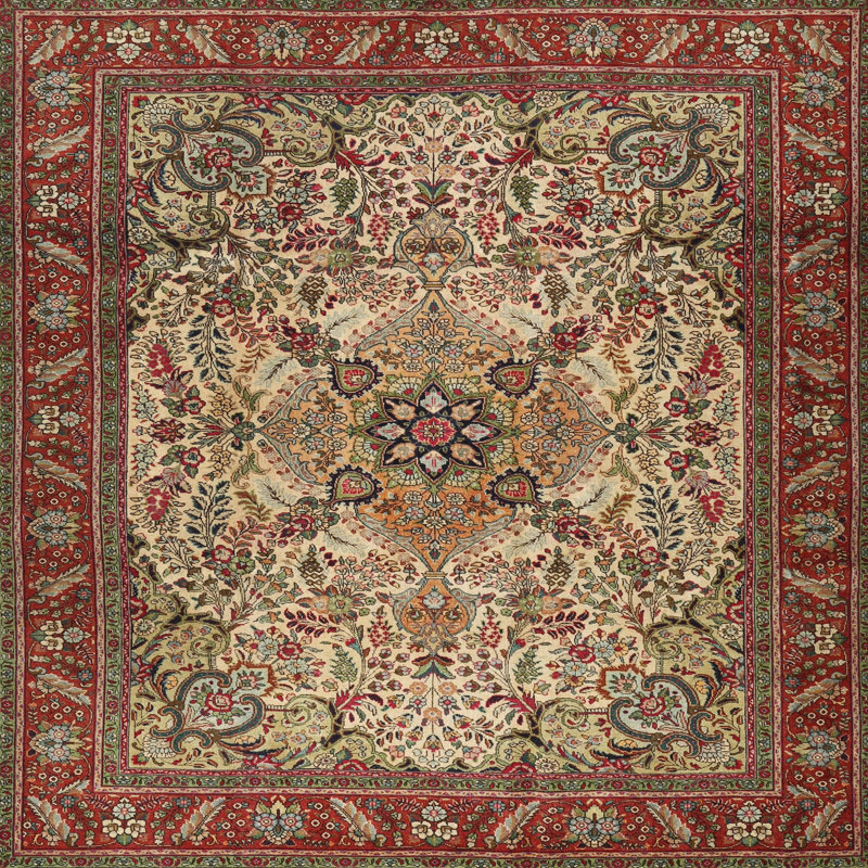 Tapis oriental tissé à la machine Leopoulos, Carré 8 pi