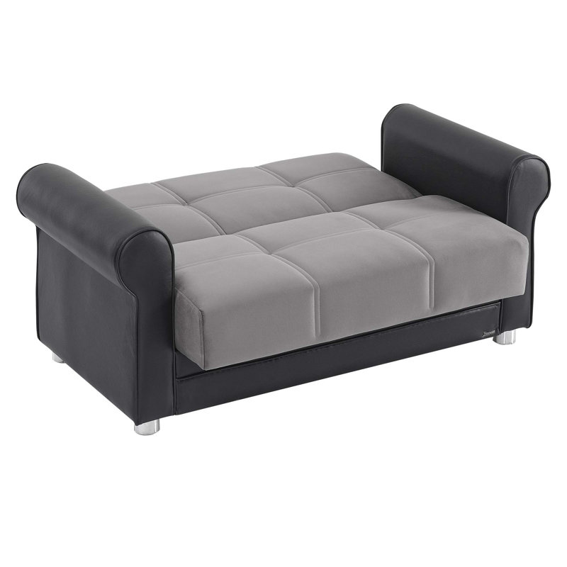 Causeuse convertible avec rangement Primenest Ithara Collection, Noir/gris