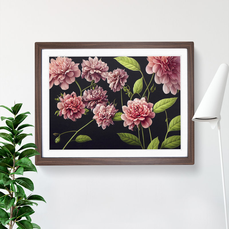 Majestic Flowers - Single Picture Frame Print, 25cm H x 34cm W x 2cm D, Walnut