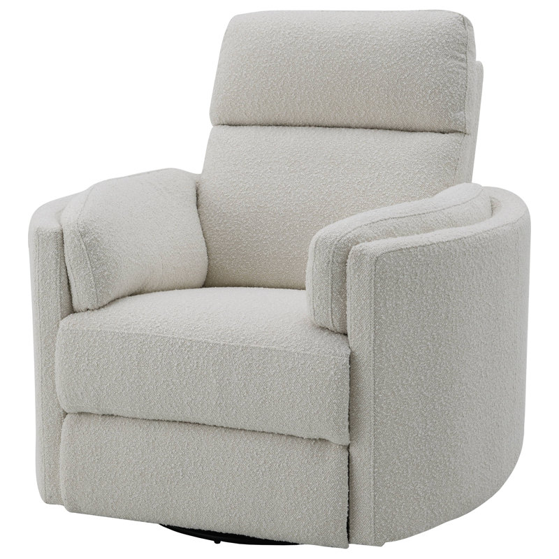 Fauteuil inclinable et oscillant pivotant l 40 po Ilyaz, Beige Boucle