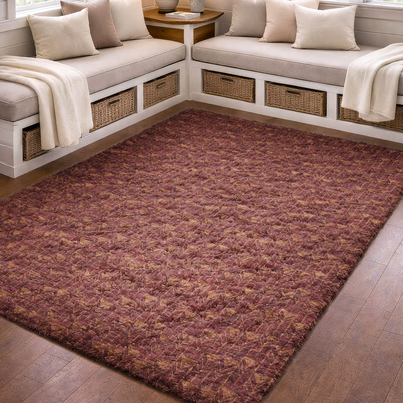 Tapis à poils longs de qualité supérieure lavable à la machine Dream ADS514, Bourgogne, 3 pi x 5 pi