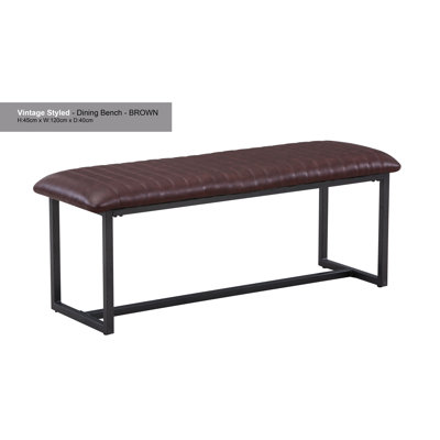 Photina Genuine Leather Upholstered Bench