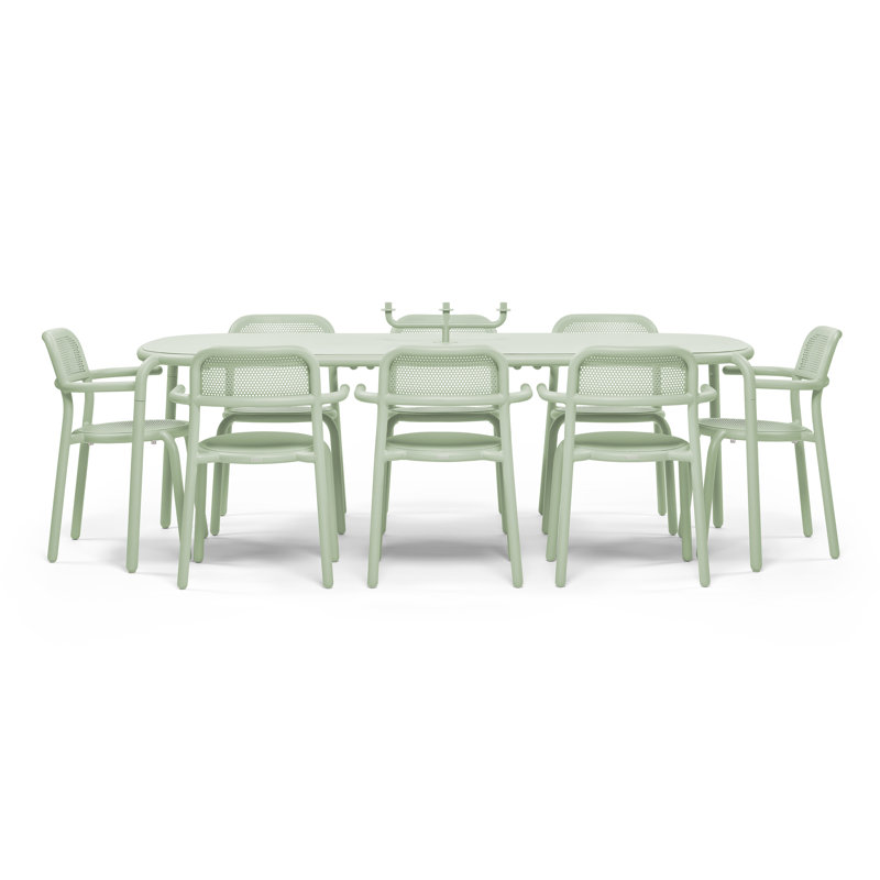 Toni Tablo Outdoor Dining Table, Mist Green