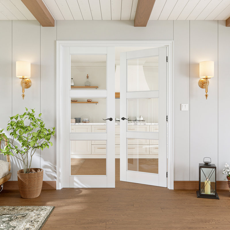Intérieur 3 portes Lite, 36 po x 80 po, Quincaillerie noir mat