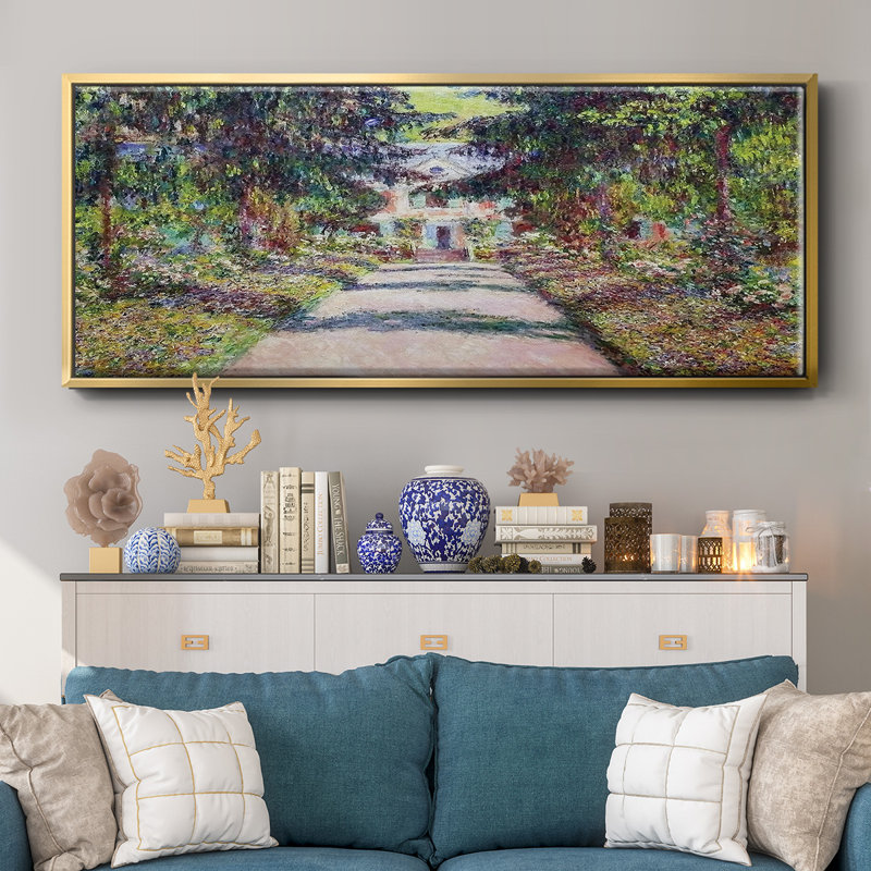 Sentier dans le jardin de Monet à Giverny, 1900 - toile encadrée, H 12 po x l 30 po