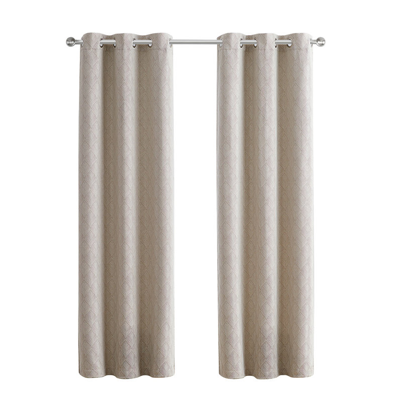 Ensemble de rideaux 2 pièces Galene Lustrous Leaf Jacquard, L 38 po x L 84 po, Taupe