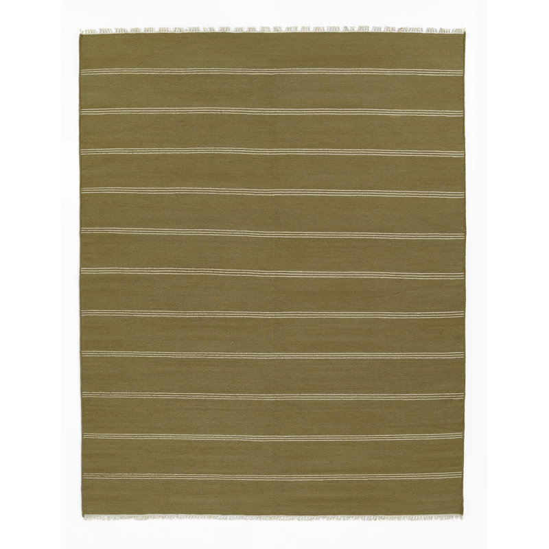 Hand Tufted Striped Indoor Rug, Rectangle 5' x 8'